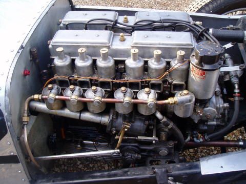 The engine of the silver Riley